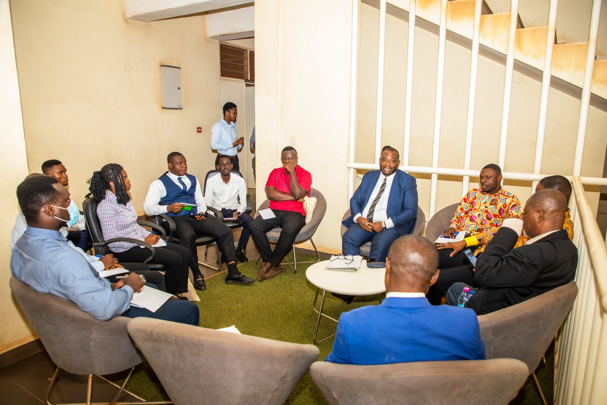 Representatives of the various agencies in a group discussion